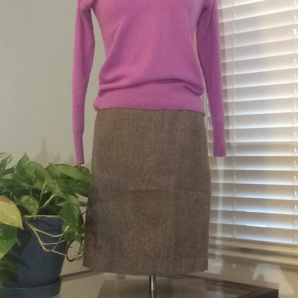 Classic Fall Staple...Brown Herringbone Skirt